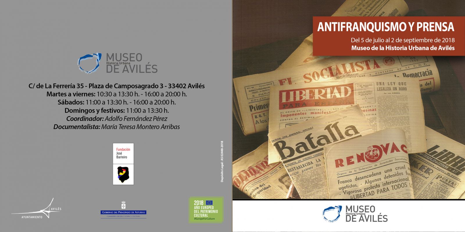 Lee más sobre el artículo Inauguración de la exposición "Antifranquismo y prensa" en el Museo de la Historia Urbana de Avilés.